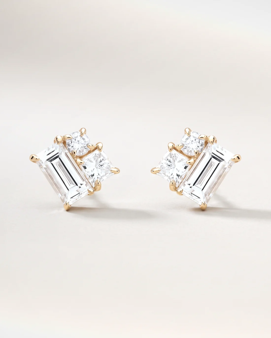 ORTIGAS Baguette Cluster earrings, front view