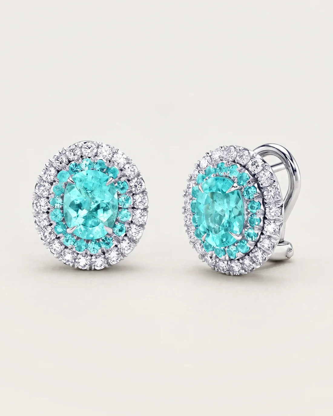ORTIGAS Paraiba Halo Studs earrings, front view