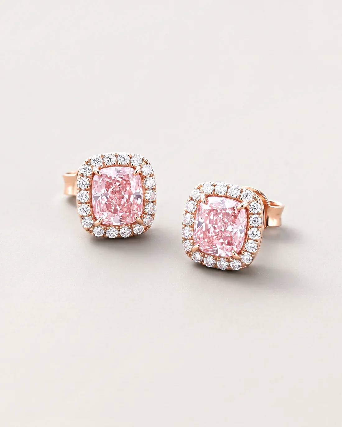 ORTIGAS Pink Halo Studs earrings, front view