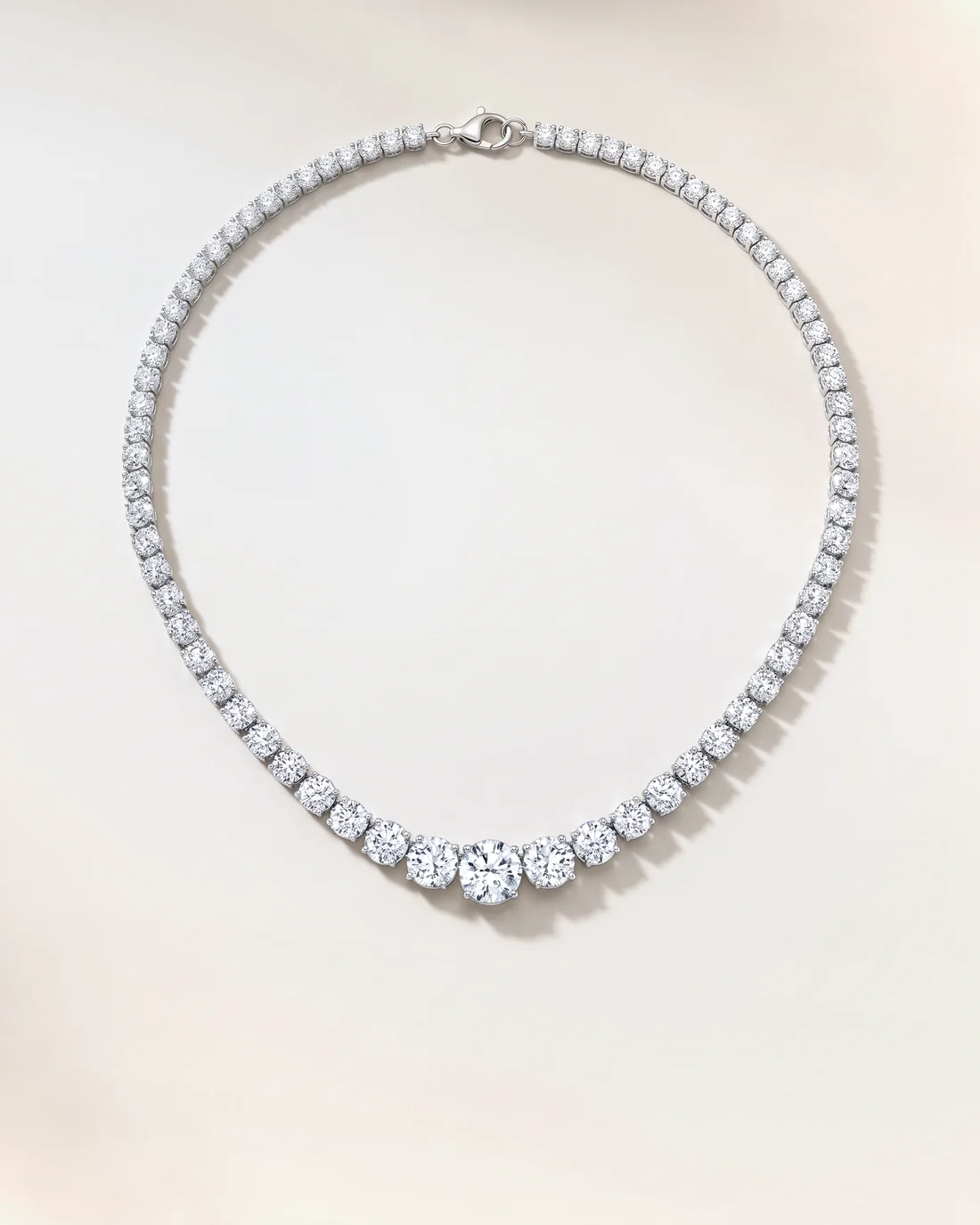 ORTIGAS Graduated Riviere necklace, front view