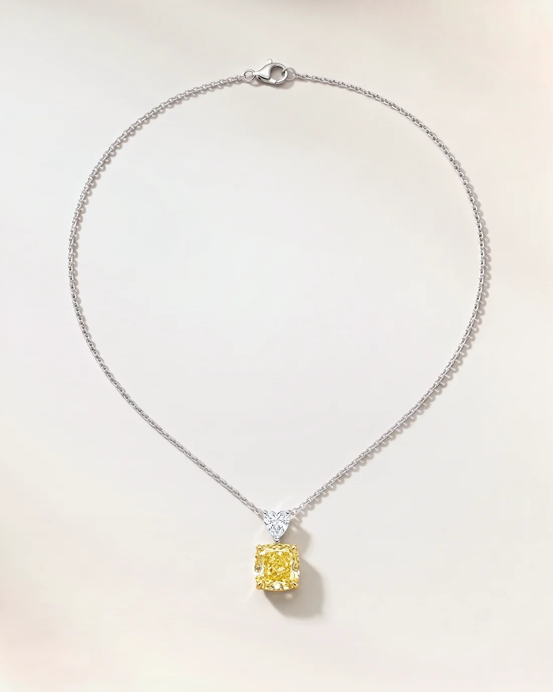 ORTIGAS Yellow Cushion Drop necklace, front view
