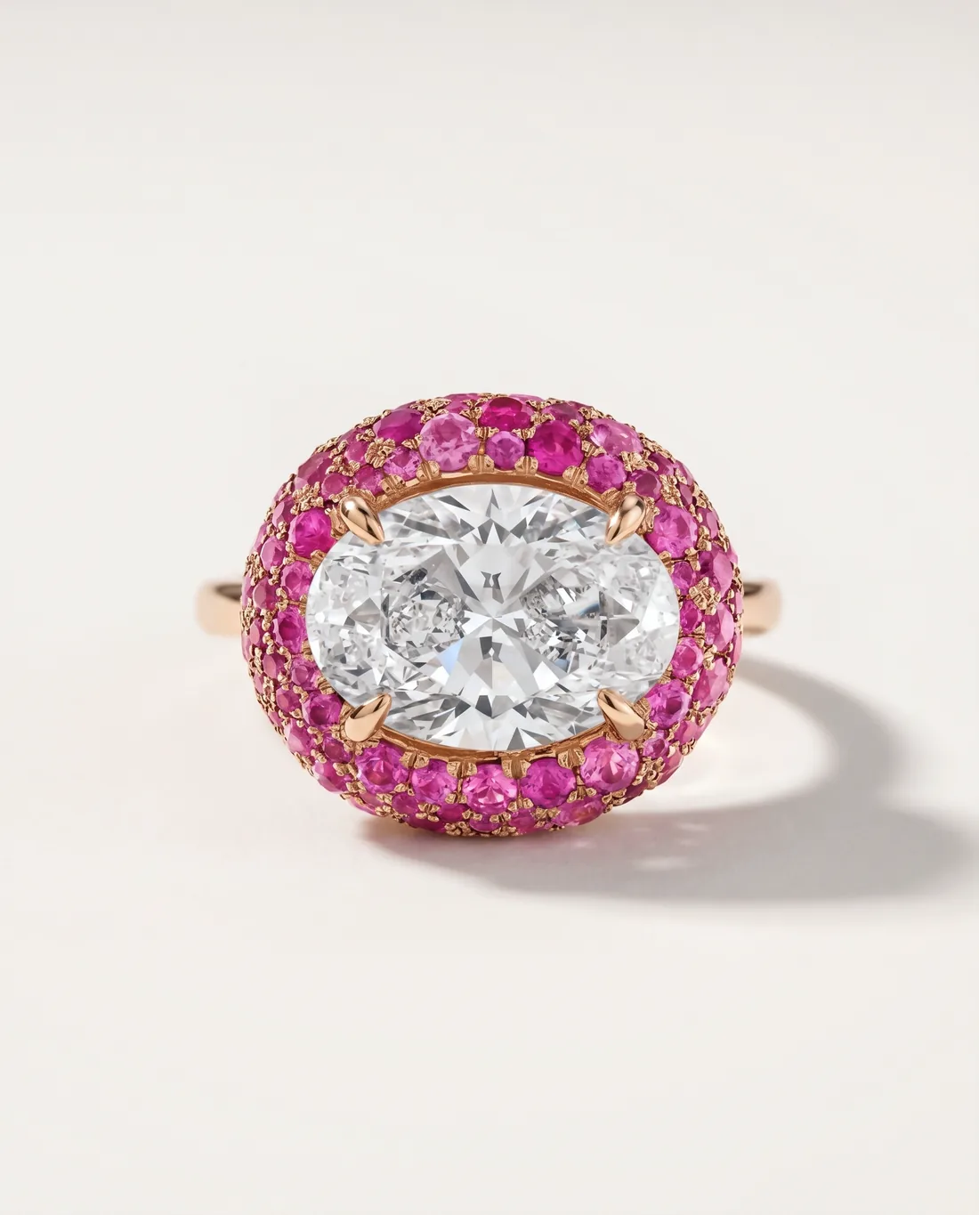 ORTIGAS Pink Sapphire Dome ring, front view