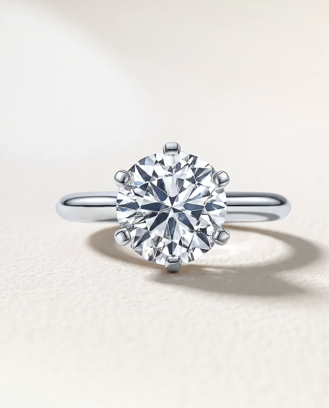 ORTIGAS Round solitaire ring, front view